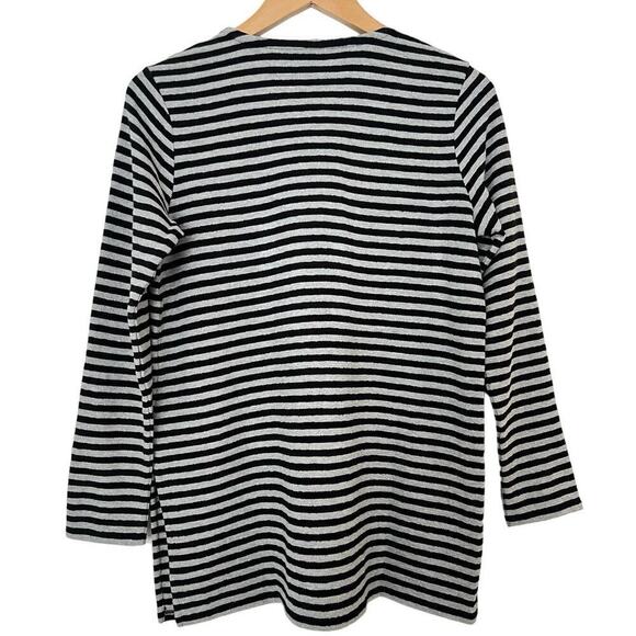 J. Jill WearEver Tunic Top Women’s Sz PS Small Black Gray Stripes NWT Travel - Picture 2 of 12